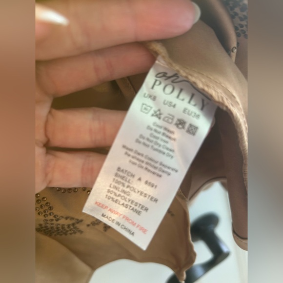 Oh Polly mini dress gold size 4 NWT - Picture 3 of 6